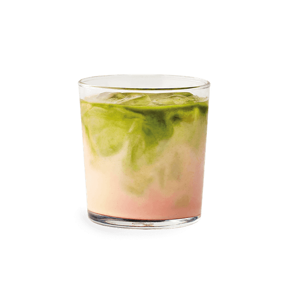 iced matcha strawberry latte
