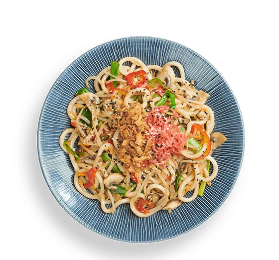 Wagamama Yaki soba yasai Mushroom with udon noodles