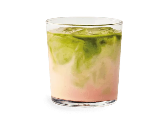 iced matcha strawberry latte