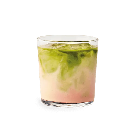 iced matcha strawberry latte
