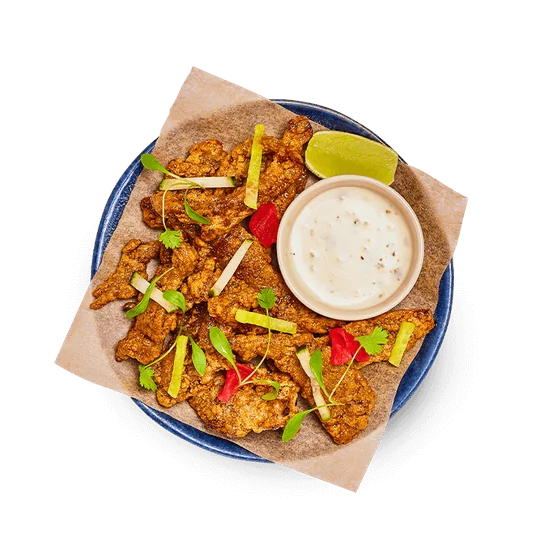 vegan chicken with teriyaki